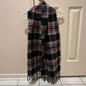 Tommy Hilfiger plaid fringe scarf